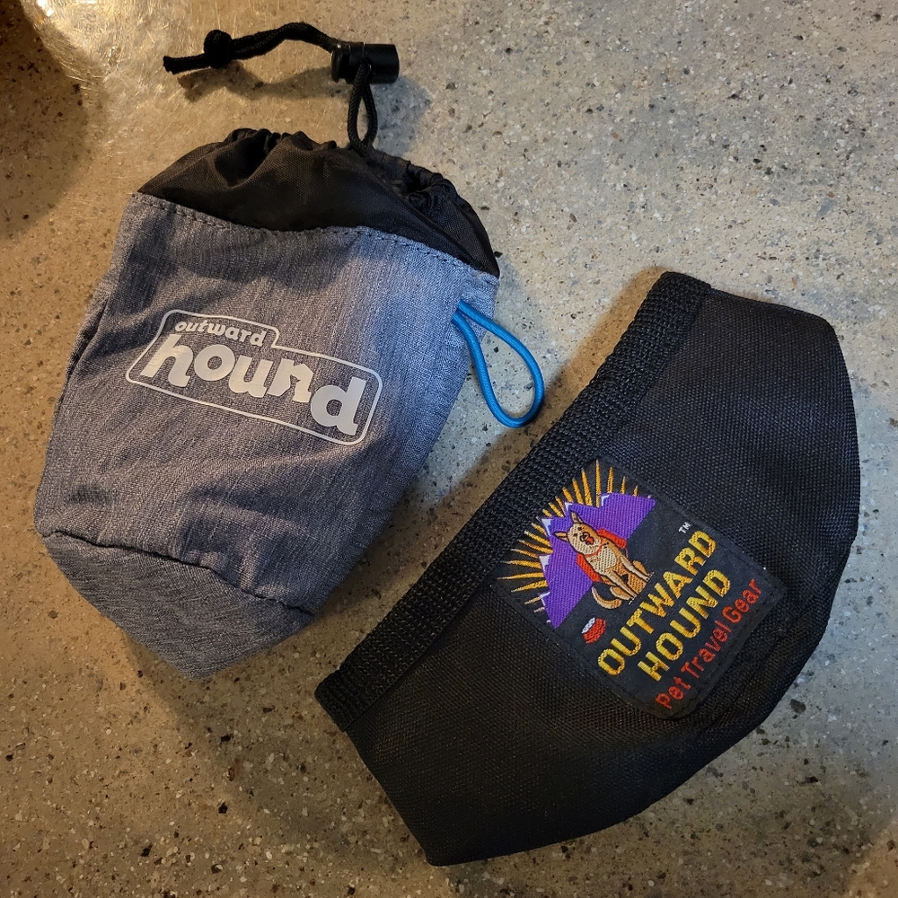 OUTWARD HOUND PET TRAVEL GEAR COLLAPSABLE BOWL & FOOD OR TREAT TOTE - GUC